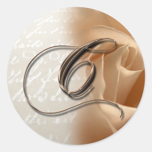 モノグラム文字C結婚の封筒ステッカー ラウンドシール (正面)