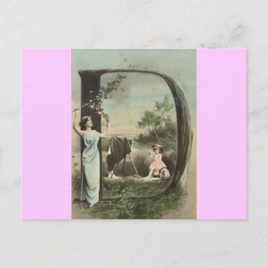 モノグラム文字D ポストカード (正面)