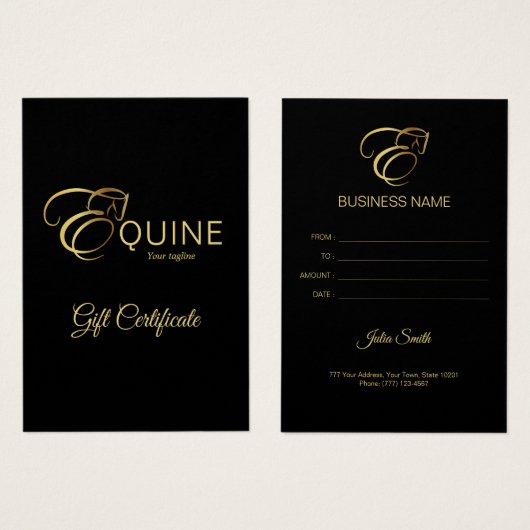 モノグラム文字E馬の金ゴールド色 (正面&裏面)