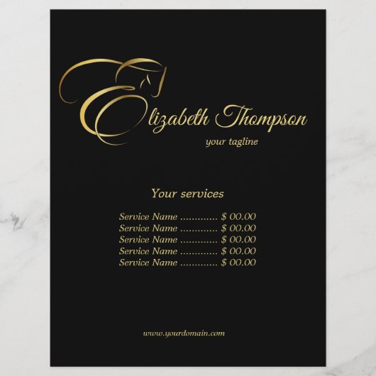 モノグラム文字E馬の金ゴールド色 チラシ (正面)