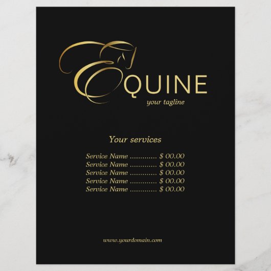 モノグラム文字E馬の金ゴールド色 チラシ (正面)