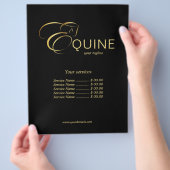 モノグラム文字E馬の金ゴールド色 チラシ (手)