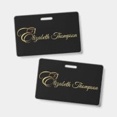 モノグラム文字E馬の金ゴールド色 バッジ (正面＆裏面)