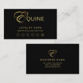 モノグラム文字E馬の金ゴールド色 ロイヤリティカード (正面/裏面)