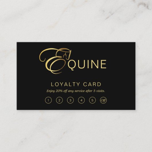 モノグラム文字E馬の金ゴールド色 ロイヤリティカード (正面)