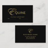 モノグラム文字E馬の金ゴールド色 予約カード (正面/裏面)