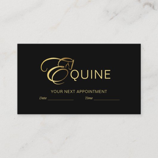 モノグラム文字E馬の金ゴールド色 予約カード (正面)