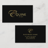 モノグラム文字E馬の金ゴールド色 名刺 (正面/裏面)