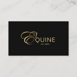 モノグラム文字E馬の金ゴールド色 名刺