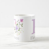 モノグラム文字Fおよびクリスチャン名 コーヒーマグカップ (中央)