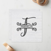 モノグラム文字Fと名札カード ノートカード (正面/裏面インサイチュ)