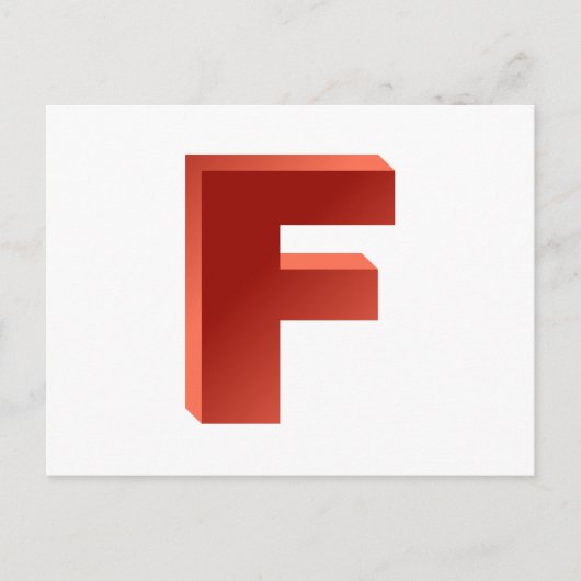 モノグラム文字F ポストカード (正面)