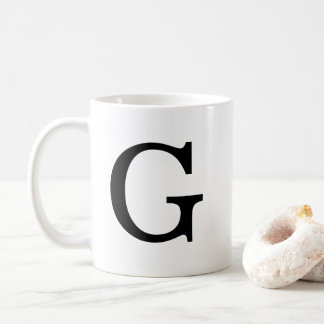 モノグラム文字Gクラシックマグ、11 oz コーヒーマグカップ