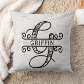 モノグラム文字G （ファミリ名） クッション (ブランケット)