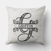 モノグラム文字G （ファミリ名） クッション (正面)