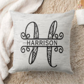 モノグラム文字H （姓） クッション (ブランケット)