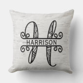 モノグラム文字H （姓） クッション (正面)