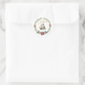 モノグラム文字J、クリスマスリース付/サンタクロース ラウンドシール (バッグ)