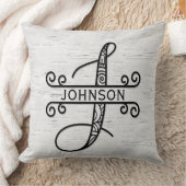 モノグラム文字J (姓) クッション (ブランケット)