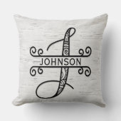 モノグラム文字J (姓) クッション (正面)