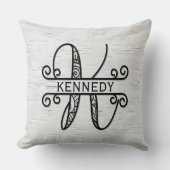 モノグラム文字K （ファミリ名） クッション (正面)