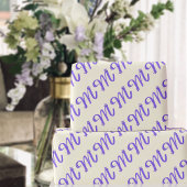 モノグラム文字Mパープルクリームラッピング紙 ラッピングペーパー