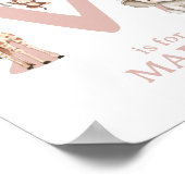 モノグラム文字Mボホジャングルアニマル子供部屋壁 ポスター (角)