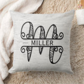 モノグラム文字M （姓） クッション (ブランケット)