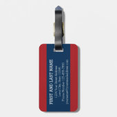 モノグラム文字M -赤と白水玉模様 ラゲッジタグ (裏面縦)