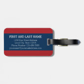 モノグラム文字M -赤と白水玉模様 ラゲッジタグ (裏面横)