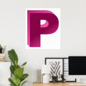 モノグラム文字P ポスター (ホームオフィス)