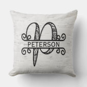 モノグラム文字P （姓） クッション (正面)