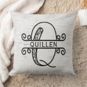 モノグラム文字Q （ファミリ名あり） クッション (ブランケット)