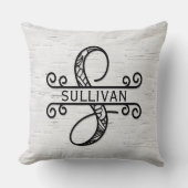 モノグラム文字S （姓） クッション (正面)