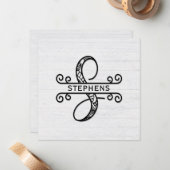 モノグラム文字S （姓） ノートカード (正面/裏面インサイチュ)