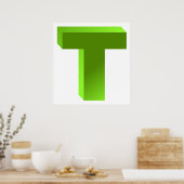 モノグラム文字T ポスター (キッチン)