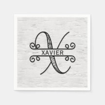 モノグラム文字X （ファミリ名あり）