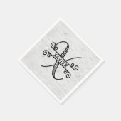 モノグラム文字X （ファミリ名あり） スタンダードカクテルナプキン (角)