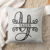 モノグラム文字Y (ファミリ名) クッション (ブランケット)