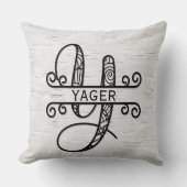 モノグラム文字Y (ファミリ名) クッション (正面)