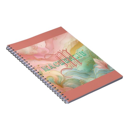 モノグラム新学期宿題シック名門私立校風のガールズ ノートブック (右側)