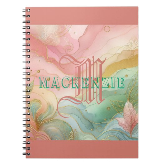 モノグラム新学期宿題シック名門私立校風のガールズ ノートブック (正面)