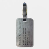 モノグラム旅行フェイクスクラッチ金属 ラゲッジタグ (裏面縦)