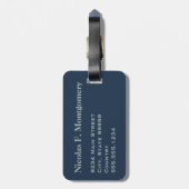 モノグラム旅行ブルーグレーのメカジキの魚の頭 ラゲッジタグ (裏面縦)