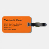 モノグラム旅行音楽エレクトリックバスギターオレンジ ラゲッジタグ (裏面横)