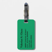モノグラム旅行音楽エレクトリックバスギターグリーン ラゲッジタグ (裏面縦)