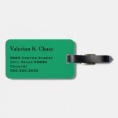 モノグラム旅行音楽エレクトリックバスギターグリーン ラゲッジタグ (裏面横)