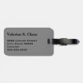 モノグラム旅行音楽エレクトリックバスギターグレー ラゲッジタグ (裏面横)