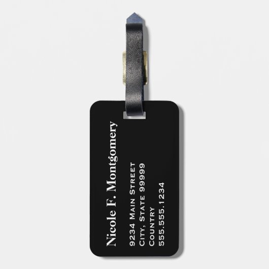 モノグラム旅行音楽エレクトリックバスギター ラゲッジタグ (裏面縦)