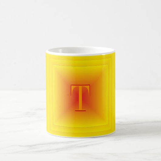 モノグラム日が差すこと コーヒーマグカップ (中央)